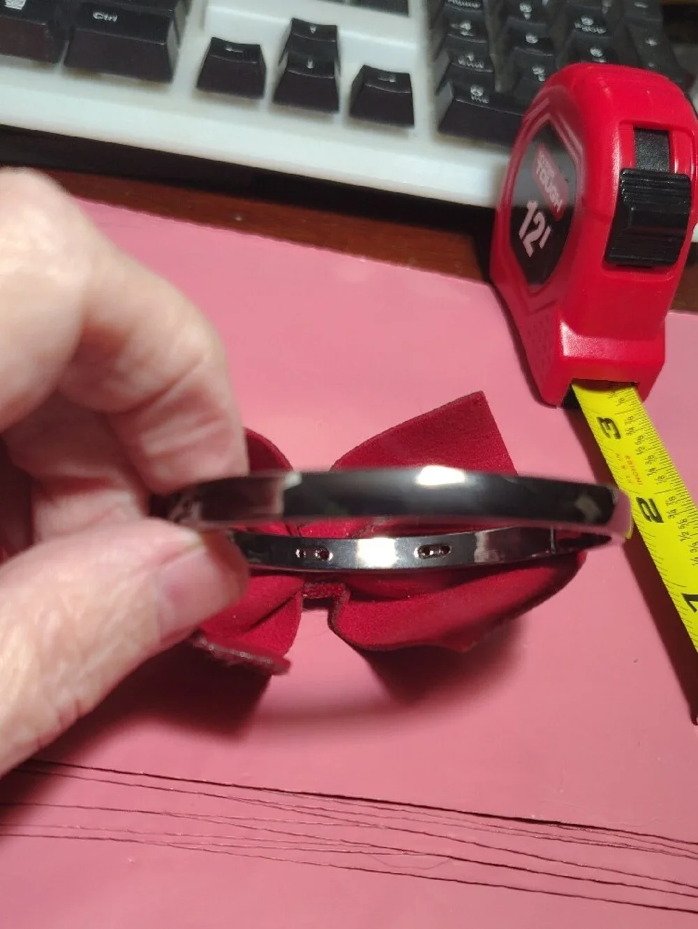 New Without Tag Betsey Johnson Red Rhinestone Bangle Bracelet Inscribed